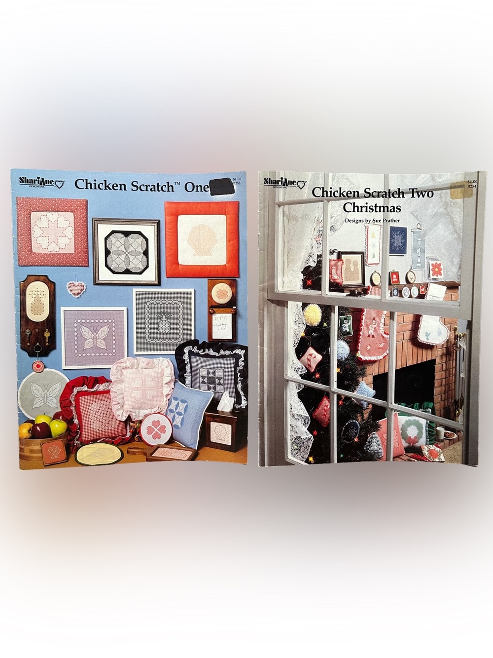 ShariAne Chicken Scratch Cross Stitch One & Two Pattern Booklet Vintage 1983